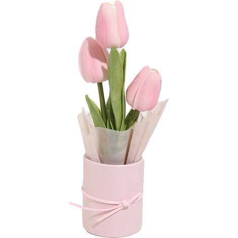 Bouquet de tulipes roses réalistes à faire soi-même : fleurs artificielles artisanales pour mariage et décoration intérieure (kit de matériel).-AquaForge (1/5)