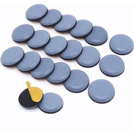 Lntyq 20 Pièces Patins de Meubles, 25mm Patins pour Chaises en Téflon, Auto-adhésives Coulisses de Meubles, Patins pour Chaises, Patins pour Meubles Universels pour Un Ensemble de Table à Manger et Ch