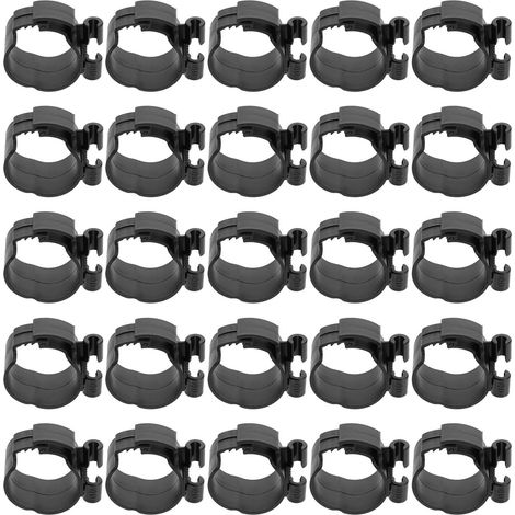 25 Pièces Clip de Climatiseur Central en Plastique Noir, Léger et Démontable, Collier de Serrage pour Tubes D'air Conditionné et Conduite D'eau, pour Camping (1/5)