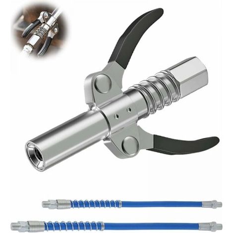 Grease gun tip, electric manual pneumatic grease pump with hose, grease pump G-joint fits all types of grease guns (double handle) YMYNY (1/4)