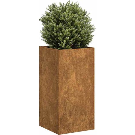 vidaXL Jardinière rouillé 40x40x80 cm acier inoxydable