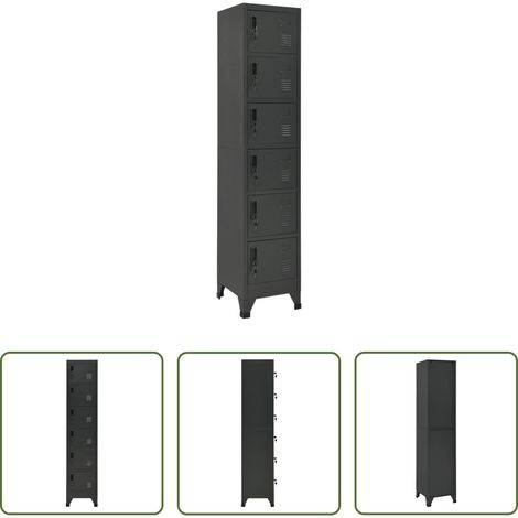 Schrank - Schließfachschrank Anthrazit 38x40x180 cm Stahl (1/5)