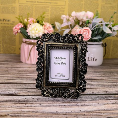 Mini Cadre Photo - Résine Décoratif Baroque - Pour Bureau Tableau ou Chambre - Art Forêt Enneigée - Lot de 1 (1/3)