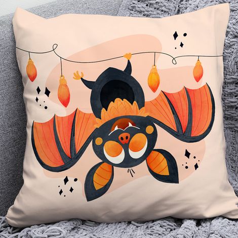 4 Sets Halloween-Kissenbezüge, Cartoon-Kissen, Kürbismuster, Lendenkissen, Sofakissen (45x45 cm) (1/4)