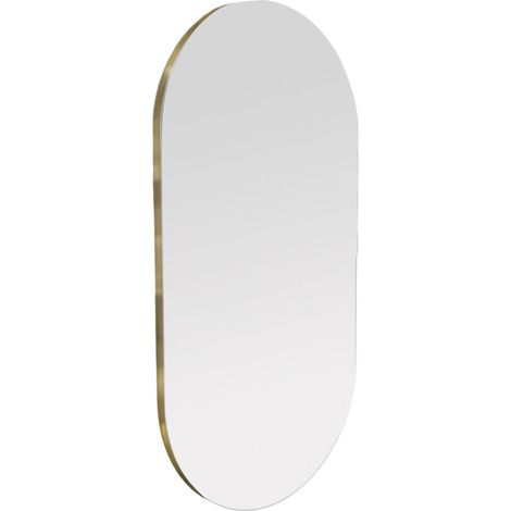 Specchio Teco, Forma Ovale, Tipologia a Parete, Colore Struttura Trasparente, 45x85h cm oro