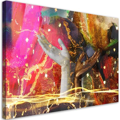 Tableau sur toile Abstraction des mains colorées 100x70 (1/5)