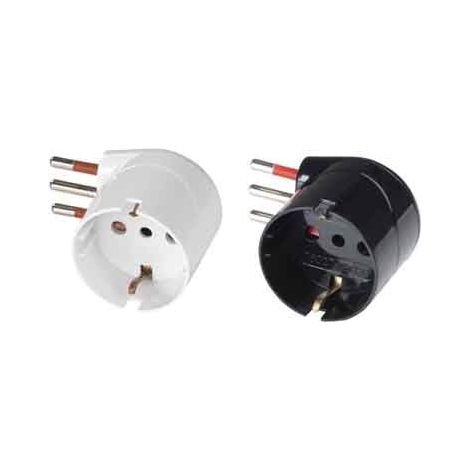 ADATTATORE SALVASPAZIO 90  ° SCHUKO 10A ROSI 2P+T - prese 10 2P+T Col. Bianco - ROSI