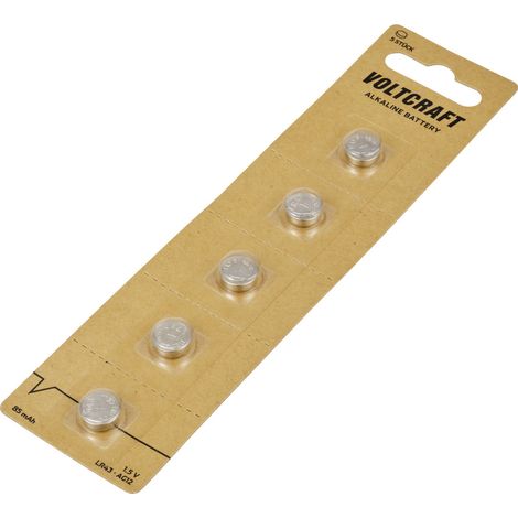 VOLTCRAFT Knopfzelle LR43 1.5 V 5 St. 85 mAh Alkali-Mangan VC-16108010 (1/5)