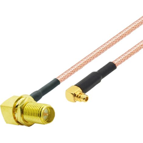 Pigtail mmcx-Stecker RA / SMA-RP-Buchse RA RG316 5m