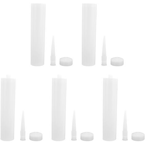 5 juegos de tubos de sellador de 300 ml, kit de boquilla extruida para sellador de silicona para proyectos de bricolaje. (1/4)
