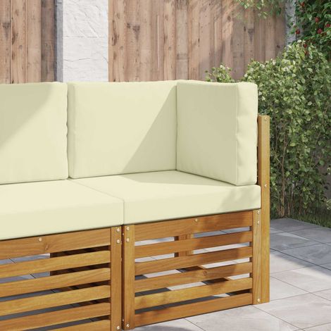 Sofakissen für draußen 3 pcs Creme Polyester