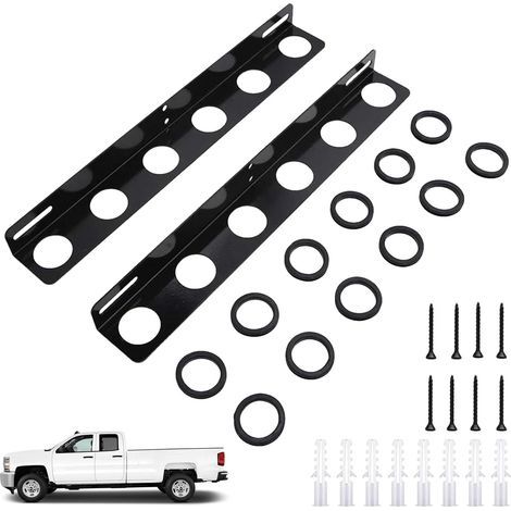 Porte-outils pour remorque, 2 supports de pelles d'aménagement paysager, porte-pelles robuste à 6 outils pour camion paysager, remorque Outils d'aménagement paysager pour tenir des pelles, des (1/5)