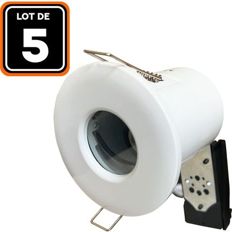 5 Support Spot BBC Blanc IP65 avec Douille GU10 (1/5)