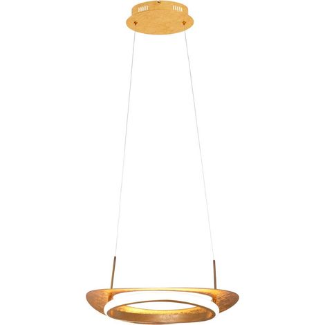 Lustre suspension LED design torsadé moderne en aluminium doré pour salle à manger - PANGIVO (1/5)