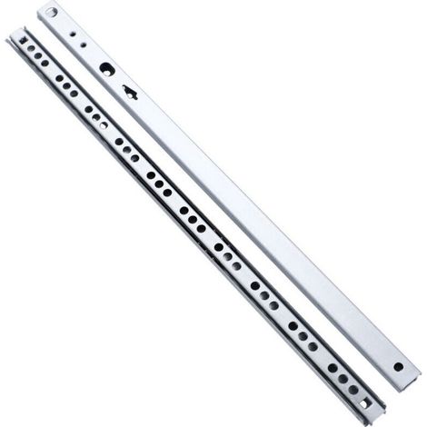 Glissières à Billes-rainure 17 mm Longueur 246 mm, Glissières Rails de Tiroir en Métal à Roulement à Billes, Coulisse Tiroir pour Tiroir de Meubles Profondeur
