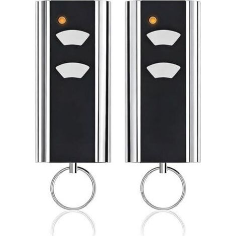 Pair Lot de 2 télécommandes de rechange pour émetteur manuel Normstahl RCU 433-2, RCU 433-4, EA433 2KM, EA433 2KS, T433-4, 433,92 MHz, 2 canaux, compatible avec la motorisation de porte de garage Craw (1/5)
