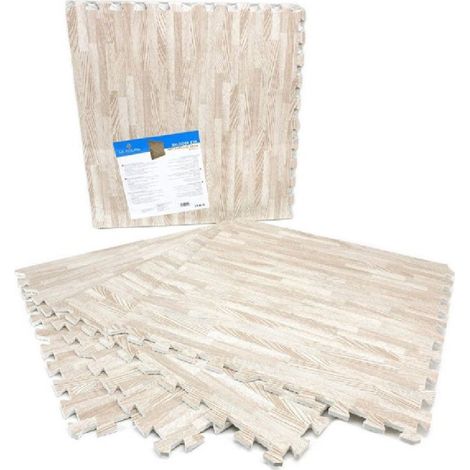 Trade Shop - SET 4 STÜCK EVA-FLIESEN PARKETT-EFFEKT 60X60CM PUZZLE-TEPPICHMATTE 194692 -