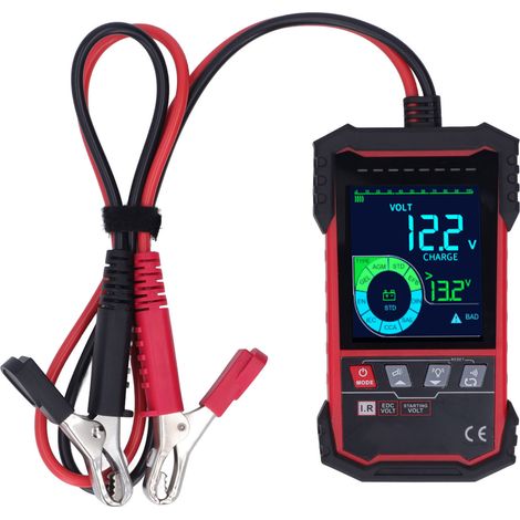 Testeur de batterie automobile 12 V 24 V 100-1999 CCA, analyseur de test d'alternateur pour camions et bateaux, écran 3,2 pouces (1/5)