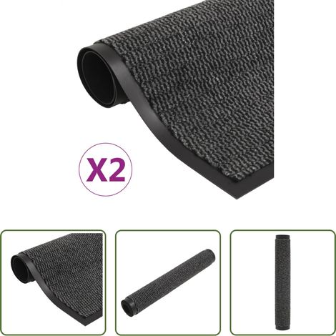 Schuhschutz - Schmutzfangmatten 2 Stk. Rechteckig Getuftet 40x60 cm Anthrazit (1/5)