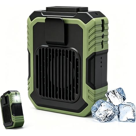 Filiyano – lampe LED – Ventilateur de taille rechargeable USB avec lampe LED, ventilateur de cou portable 2 en 1, puissant et facile à transporter (1/5)