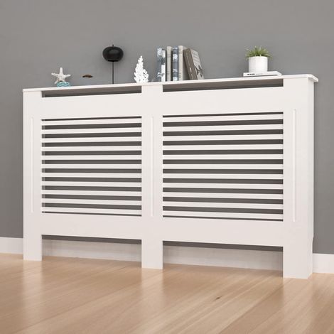 Unho – Cache radiateur en MDF blanc – Dimensions L 152x19x92cm – Grille décorative pour protection et esthétique – Assemblage requis - L-152x19x82cm