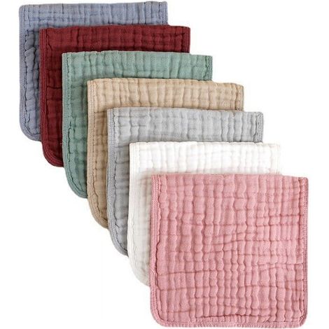 Burp Cloths - 100% Cotton Muslin - 6-Layer Absorbent Baby Bibs for Newborns - 20 x 50 cm - Pack of 1 (1/2)