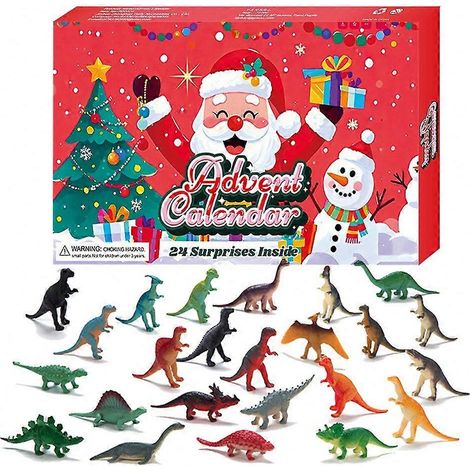 Calendrier de l'Avent surprise - Coffret de 24 figurines - Petits dinosaures de Noël (1/4)