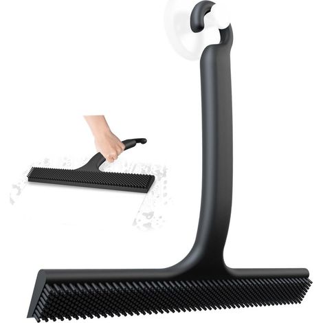 Raclette de douche - Anti-traces - Noir - Pour portes en verre - Raclette de douche en silicone - Pour douche, salle de bain, miroir (1/4)