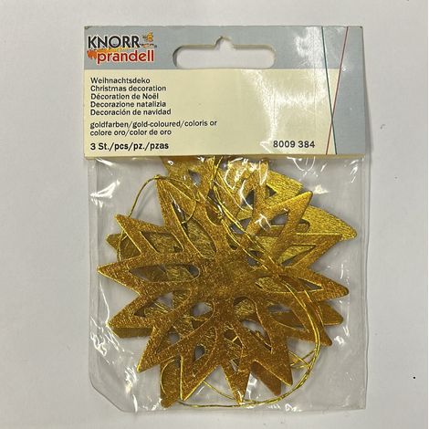 KNORR PRANDELL - DECORAZIONE NATALIZIA COLORE ORO 3PZ