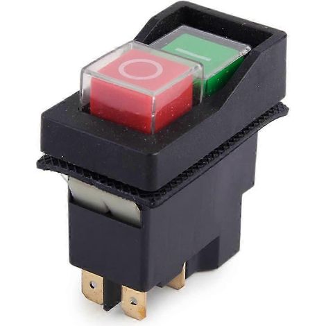 Interrupteur marche/arrêt 4 broches 250 V IP55 KJD17 KLD28, 2 boutons, adapté aux machines d'atelier (livré par) (1/4)