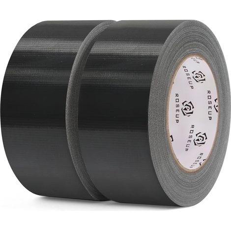 Ruban adhésif extra fort noir 5cm×27m, multi-usage int-ext, lot de 2 (1/5)