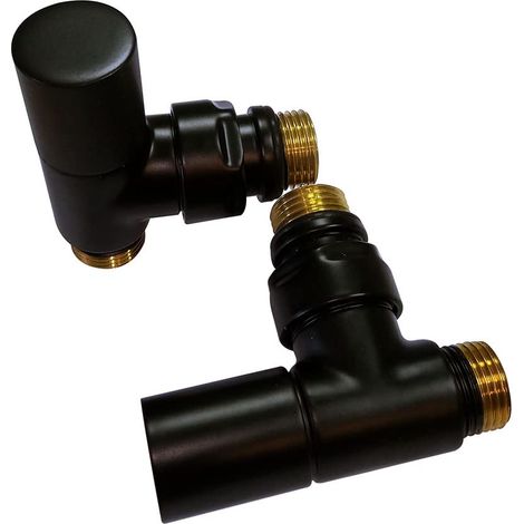 Kibath L464603 Jeu de valves Lot de 2 cles de raccordement pour radiateur seche-Serviettes a Circuit d'eau-Noir Mat