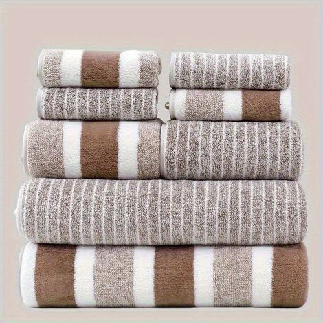 Set di 8 asciugamani da bagno di lusso – Ultra morbidi, super assorbenti, senza pelucchi – 100% poliestere, 240 g/m² (1/4)
