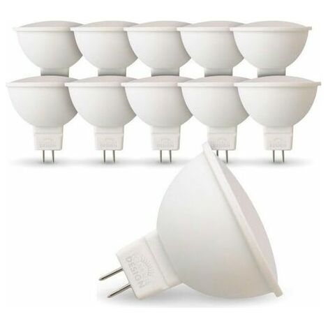 Packung mit 10 MR16 AC/DC 5W LED-Lampen. Farbtemperatur: Neutralweiß 4000K (1/5)