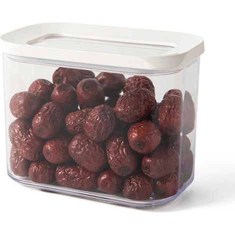 Boîte de conservation hermétique pour aliments secs (1000 ml) en PET transparent, idéale pour les céréales, le riz et autres aliments secs. Parfaite pour le rangement du garde-manger et de la cuisine. (1/5)
