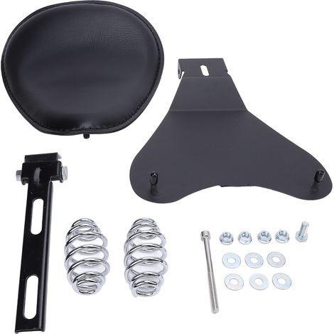 Decdeal Motorrad -Solo -Sitz mit Frühlingshalterungs -Kit Faux Leder Starke Unterstützung Universal Fit für Retro Black