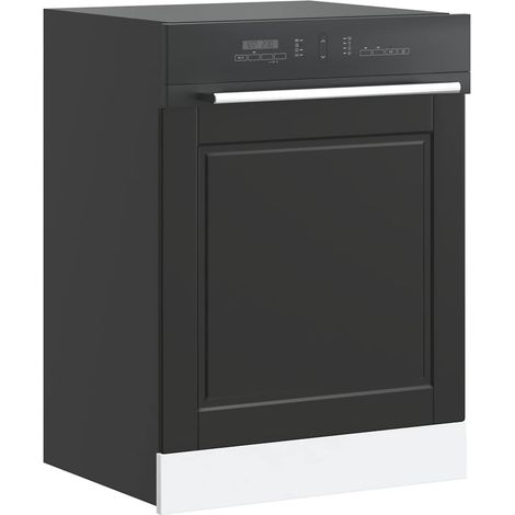 Dishwasher Panel Porto Black 60x1.5x67 cm Engineered Wood vidaXL