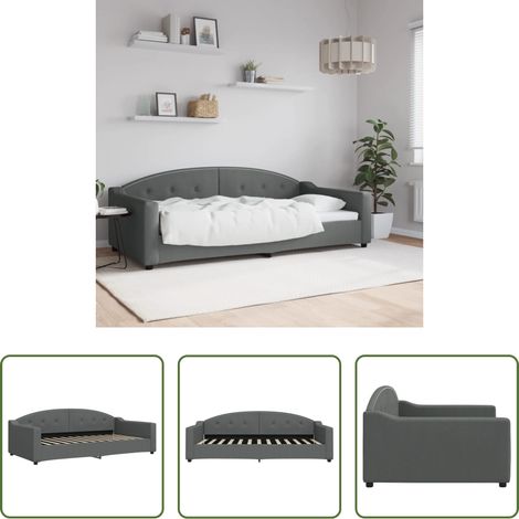 Schlafsofa - Tagesbett Dunkelgrau 100x200 cm Stoff (1/5)