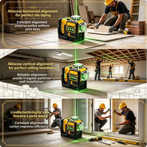 DeWalt DW089LG 12V Green Laser Level Complete Kit Battery Charger Tough Site Use (1/4)