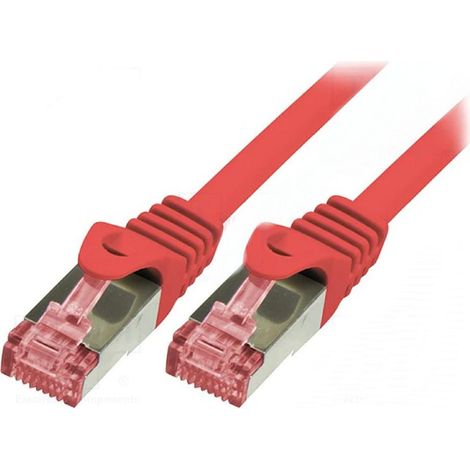 Câble réseau RJ45 CAT 6 S / FTP LogiLink - 2 connecteurs RJ45 - 1,50 m - Rouge - CQ2044S V961501