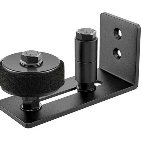 Guide de sol réglable pour mur/porte en bas pour portes coulissantes en bois, noir (1/4)