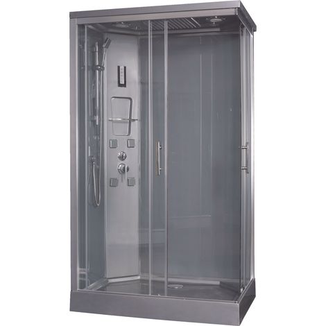 ONDEE - Cabina de ducha hidromasaje SERY - Cromo - En kit - 120x80cm (1/3)