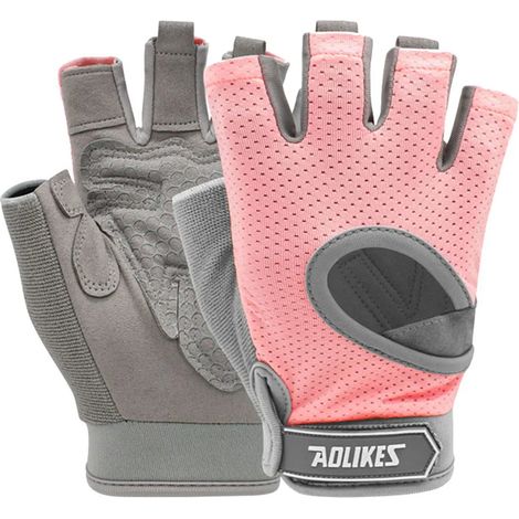 (Rose, Taille S) Gants de sport respirants, unisexes, adaptés au cyclisme et à l'entraînement de musculation en salle de sport.