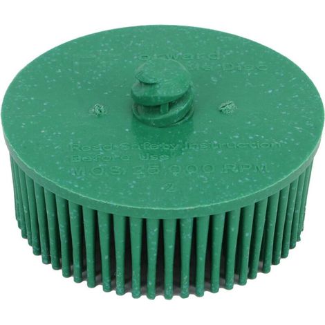 Disque abrasif à fixation sur tige – 2 pouces – pour éliminer rouille, bavures et revêtements sur métaux – vert (1/5)