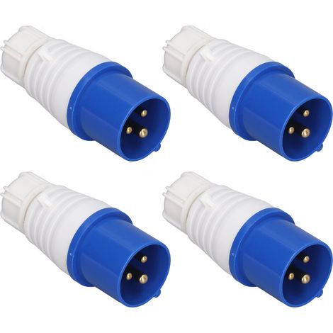 4 Prises Industrielles 3 Broches 16A IP44 Étanches de Rechange en PP et Laiton 220‑250V (1/5)