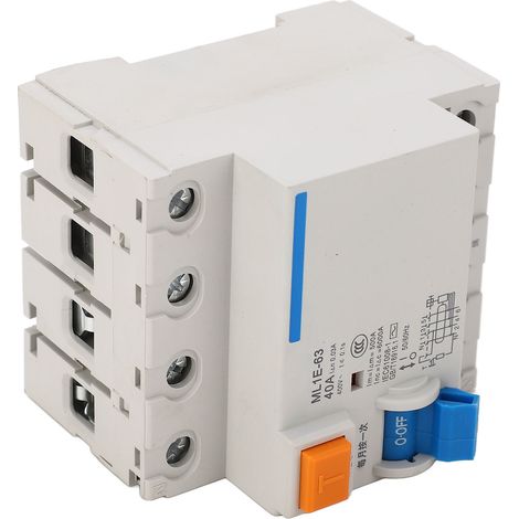 Disjoncteur 3P+N 40A ignifugé, résistant à la chaleur, miniature et ergonomique, protection contre les fuites de courant 400 V (1/5)