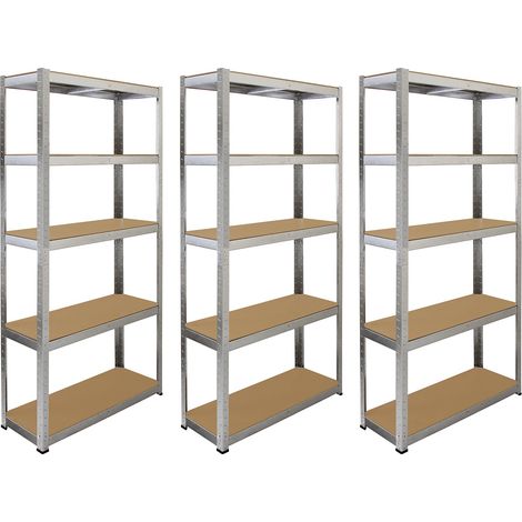 6 x Estanterías galvanizadas GALWIX de 90 cm x 180 cm x 30 cm