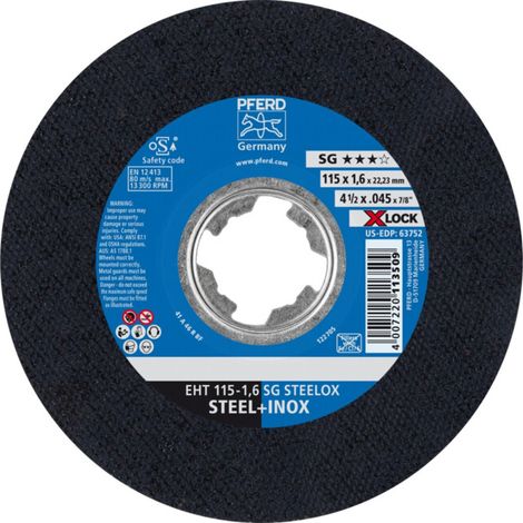 PFERD Disque à tronçonner EHT 115-1,6 SG STEELOX/X-LOCK 25 pièces (1/4)