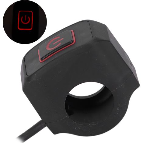 Bouton de commande universel étanche de 22 mm pour guidon de moto, compatible avec phare (rouge). (1/5)