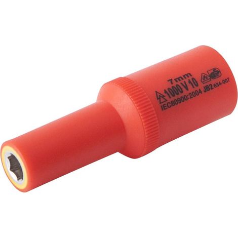 Douille 7mm L.72mm 3/8" isolée 1000V IEC 60900 en Crv - OE 0701 - CLAS Equipements